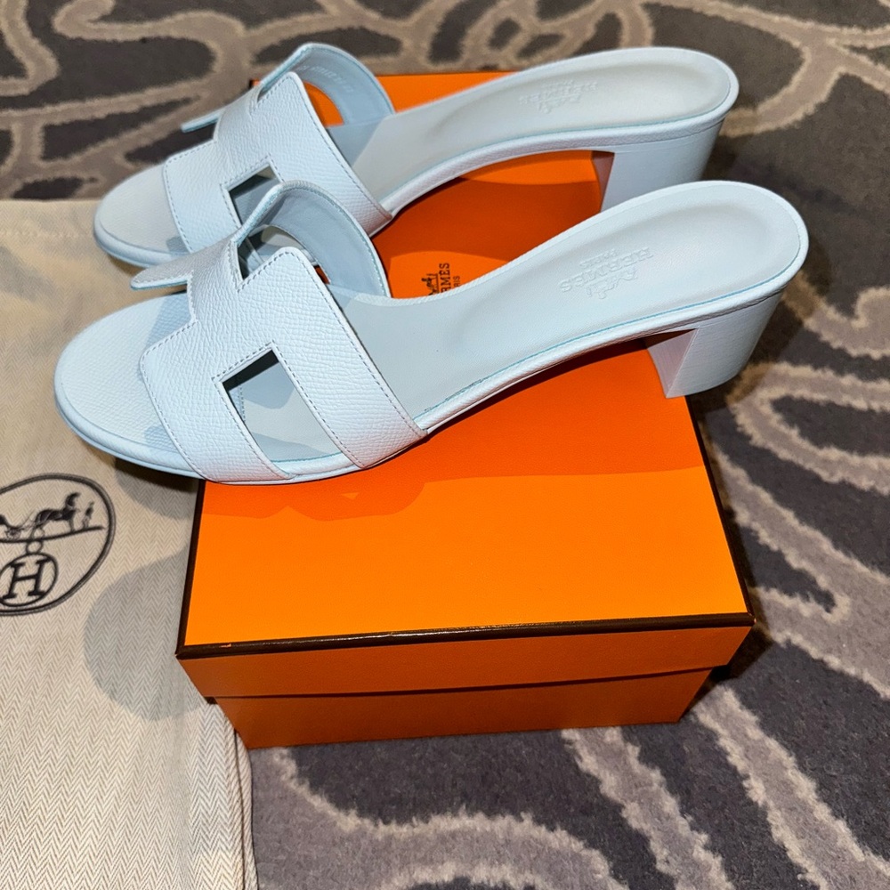 Hermes oasis light blue epsom sandals 38.5 - Picture 2 of 6